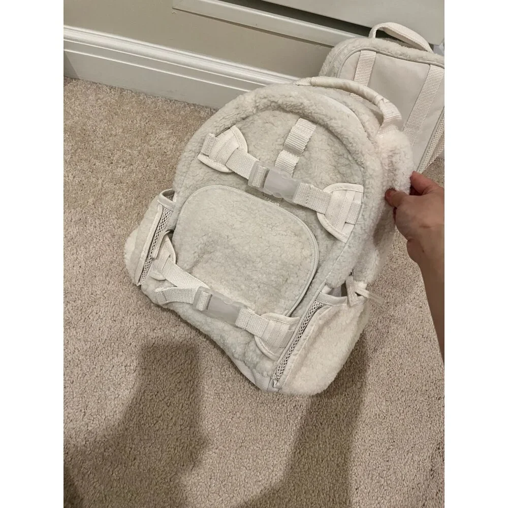 NWOT Pottery Barn Kids Mackenzie‎ Natural Sherpa Small Backpack & Lunch Box